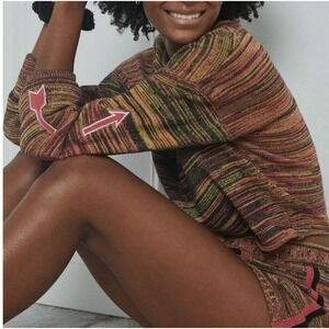 Anthropologie The Upside Nitara Knit Cropped Sweater‎ XXS/XS Arrow Detail